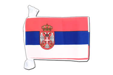 Serbie avec blason Guirlande fanion 15 x 22 cm