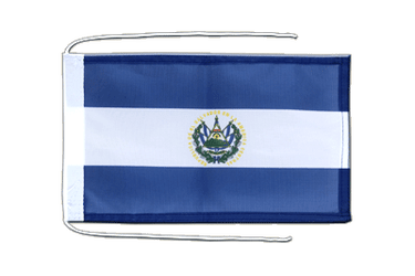 El Salvador Flag with ropes - 8x12"