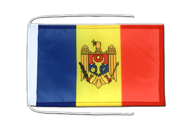 Moldavie Drapeau avec cordelettes 20 x 30 cm