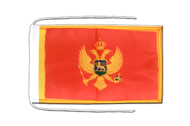 Fanion / Drapeau Miniature Monténégro - 15x10 Cm En Polyester, Imprimé Recto Verso - Décoration Voiture, événements, Support