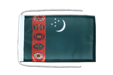 Drapeau avec cordelettes Turkménistan - 20 x 30 cm