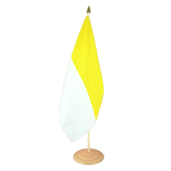 Church yellow white Large Table Flag 12x18", wooden