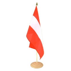 Grand drapeau de table Autriche - 30 x 45 cm, bois