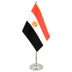 Ägypten Flagge Pin Aus Hartemaille – 2x2 Cm Mit Steckverschluss – Goldglänzend Und Edel