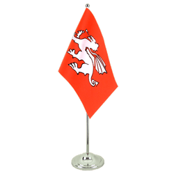 England Pendragon Weißer Drachen Satin Tischflagge 15 x 22 cm