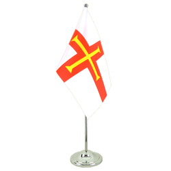 Tischflagge Guernsey - 15 x 22 cm Satin