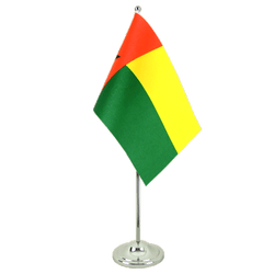 Guinea Bissau Satin Tischflagge 15 x 22 cm