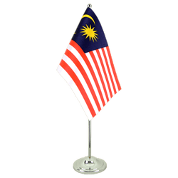 Malaysia Satin Table Flag 6x9"
