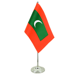 Tischflagge Malediven - 15 x 22 cm Satin