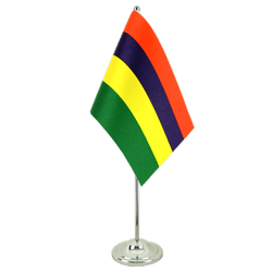 Tischflagge Mauritius - 15 x 22 cm Satin