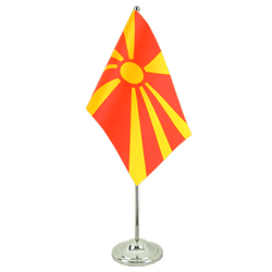 Macedonia Satin Table Flag 6x9"