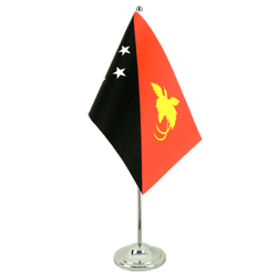 Papua New Guinea Satin Table Flag 6x9"