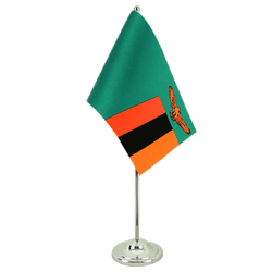 Tischflagge Sambia - 15 x 22 cm Satin