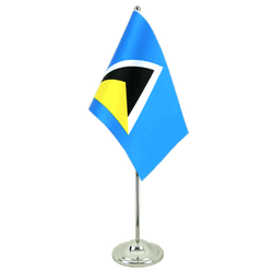 Tischflagge St. Lucia - 15 x 22 cm Satin