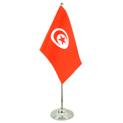 Tischflagge Tunesien - 15 x 22 cm Satin