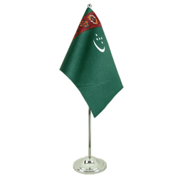 Tischflagge Turkmenistan - 15 x 22 cm Satin