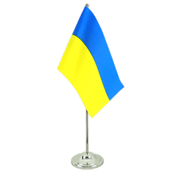 Tischflagge Ukraine - 15 x 22 cm Satin