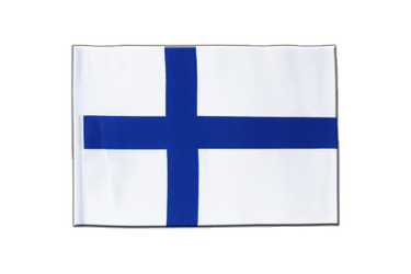 Finlande Drapeau en satin 15 x 22 cm