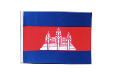 Cambodge Drapeau en satin 15 x 22 cm