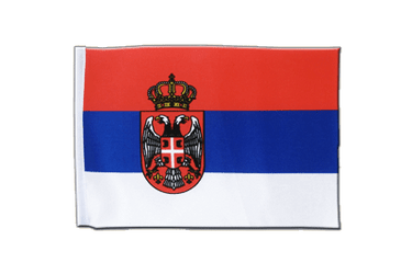 Serbien mit Wappen Flagge - 15 x 22 cm Satin