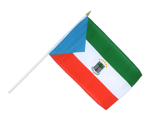Hand Waving Flag Equatorial Guinea - 12x18"