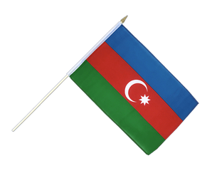 Azerbaidjan Drapeau sur hampe 30 x 45 cm