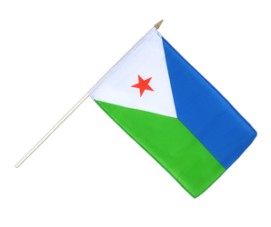 Djibouti Drapeau sur hampe 30 x 45 cm