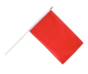 Rouge Drapeau sur hampe 30 x 45 cm