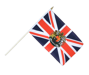 Stockflagge Großbritannien mit Wappen - 30 x 45 cm