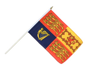 Drapeau Royal Standard du Royaume-Uni sur hampe - 30 x 45 cm