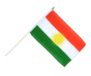 Kurdistan Drapeau sur hampe 30 x 45 cm