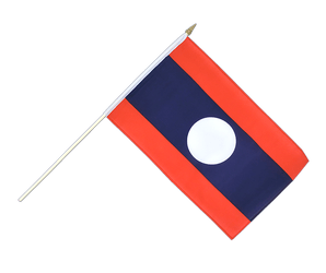 Hand Waving Flag Laos - 12x18"