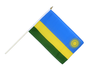 Rwanda Hand Waving Flag 12x18"