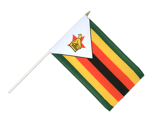 Zimbabwe Hand Waving Flag 12x18"