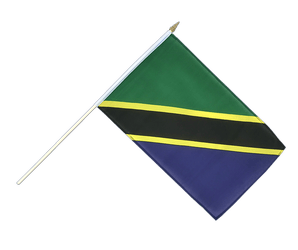 Hand Waving Flag Tanzania - 12x18"
