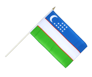 Uzbekistan Hand Waving Flag 12x18"