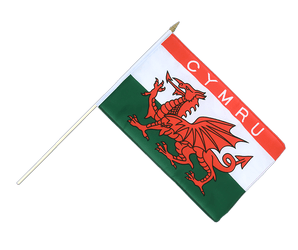 Wales CYMRU Stockflagge 30 x 45 cm
