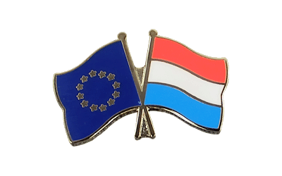 UE + Luxembourg Pin's drapeaux croisés