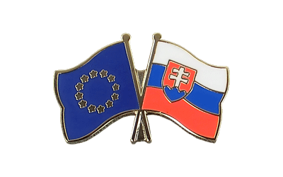 UE + Slovaquie Pin's drapeaux croisés