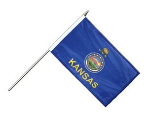 Kansas Hand Waving Flag 12x18"