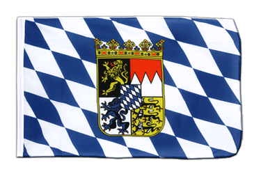Bayern mit Wappen Flagge - 60 x 90 cm Hohlsaum ECO