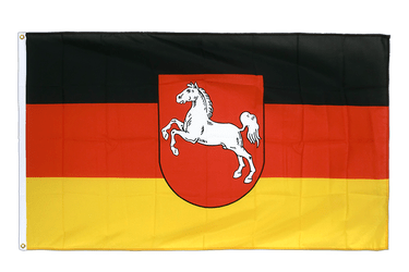 Niedersachsen Flagge 60x90 Cm – Wetterfeste Polyester-Fahne Mit Metallösen