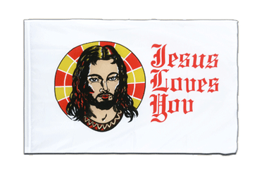 Jesus Loves You Drapeau Fourreau ECO 60 x 90 cm