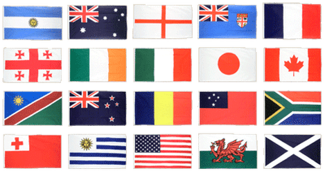 Rugby WM 2015, 20 Nationen - Flaggen-Set 90 x 150 cm