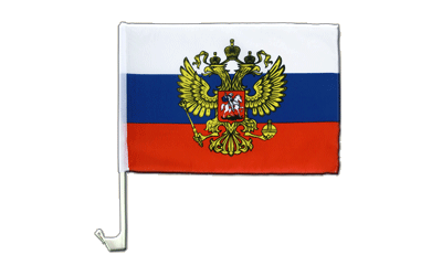 Russland mit Wappen Autofahne 30 x 40 cm
