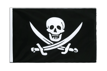 Pirat Zwei Schwerter Hohlsaum Flagge ECO 60 x 90 cm