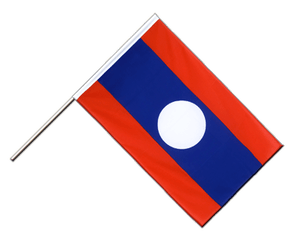 Hand Waving Flag Laos - 2x3 ft ECO