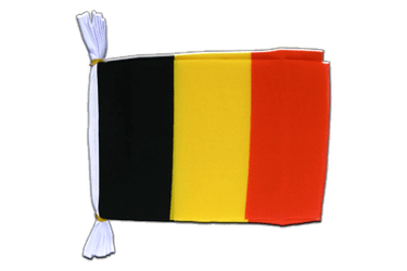 Belgique Mini Guirlande fanion 15 x 22 cm, 3 m