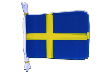 Schweden Fahnenkette 15 x 22 cm, 3 m