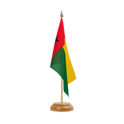 Guinea-Bissau Table Flag 6x9", wooden